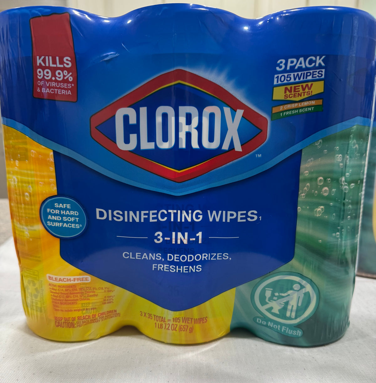 Clorox Disinfecting Wipes, 3-Pack, 105 Wipes