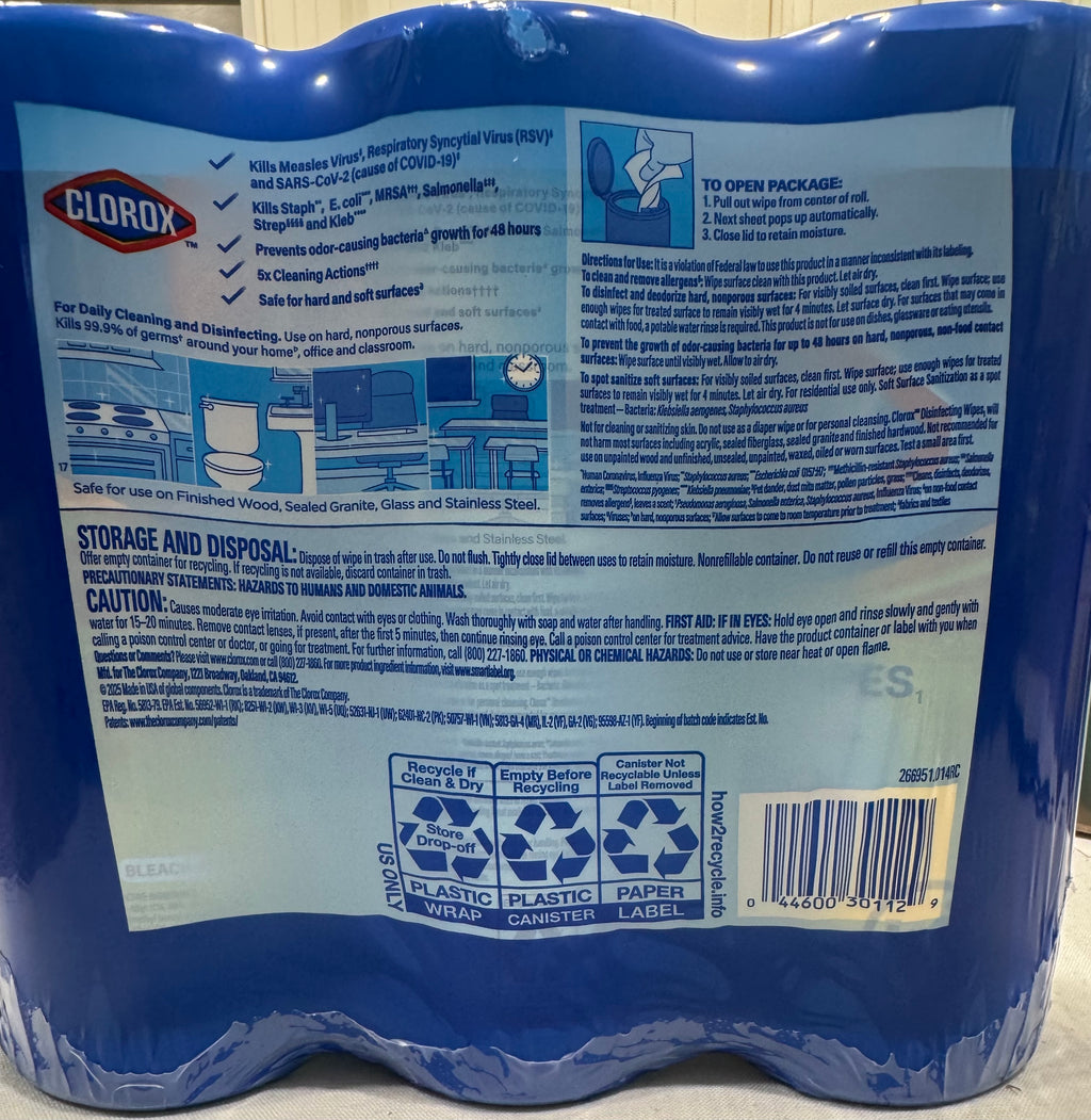 Clorox Disinfecting Wipes, 3-Pack, 105 Wipes