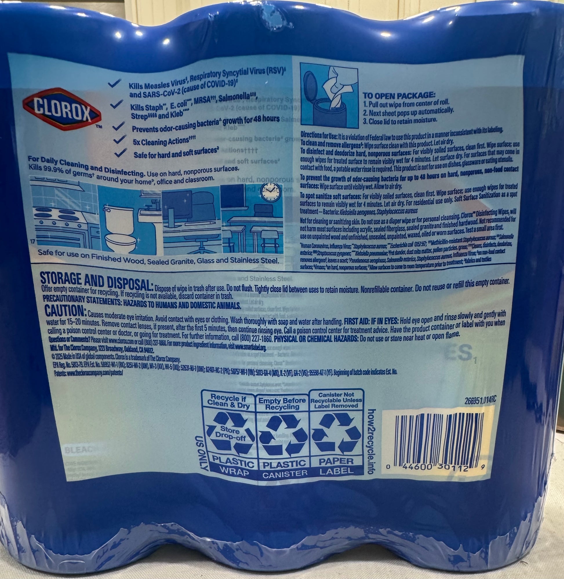 Clorox Disinfecting Wipes, 3-Pack, 105 Wipes