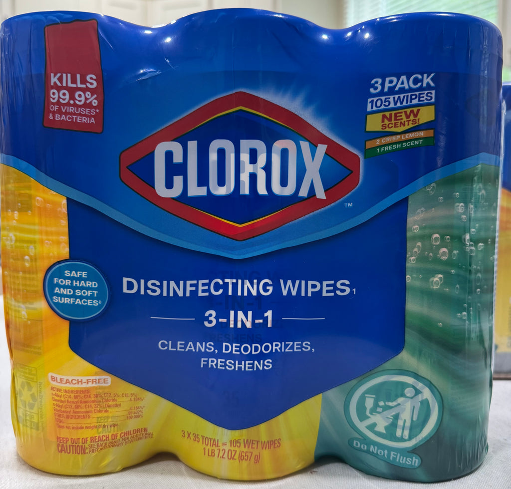 Clorox Disinfecting Wipes, 3-Pack, 105 Wipes