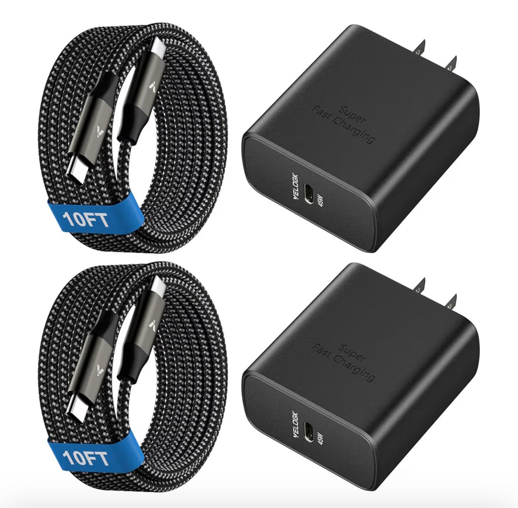 45W USB-C Charger Fast Charger (10FT Cable)