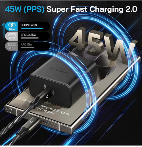 45W USB-C Charger Fast Charger (10FT Cable)