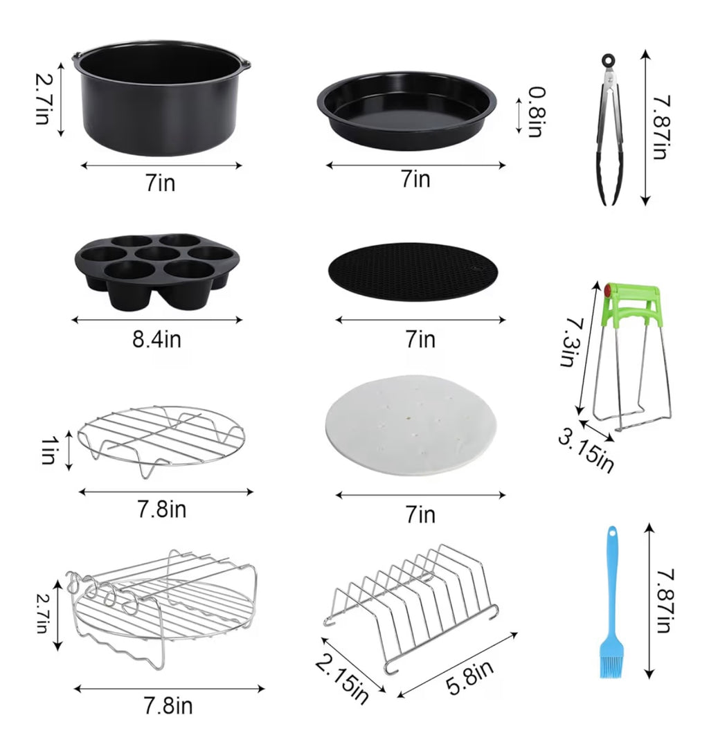 Air Fryer Accessories Kit (12-Piece Universal Set)