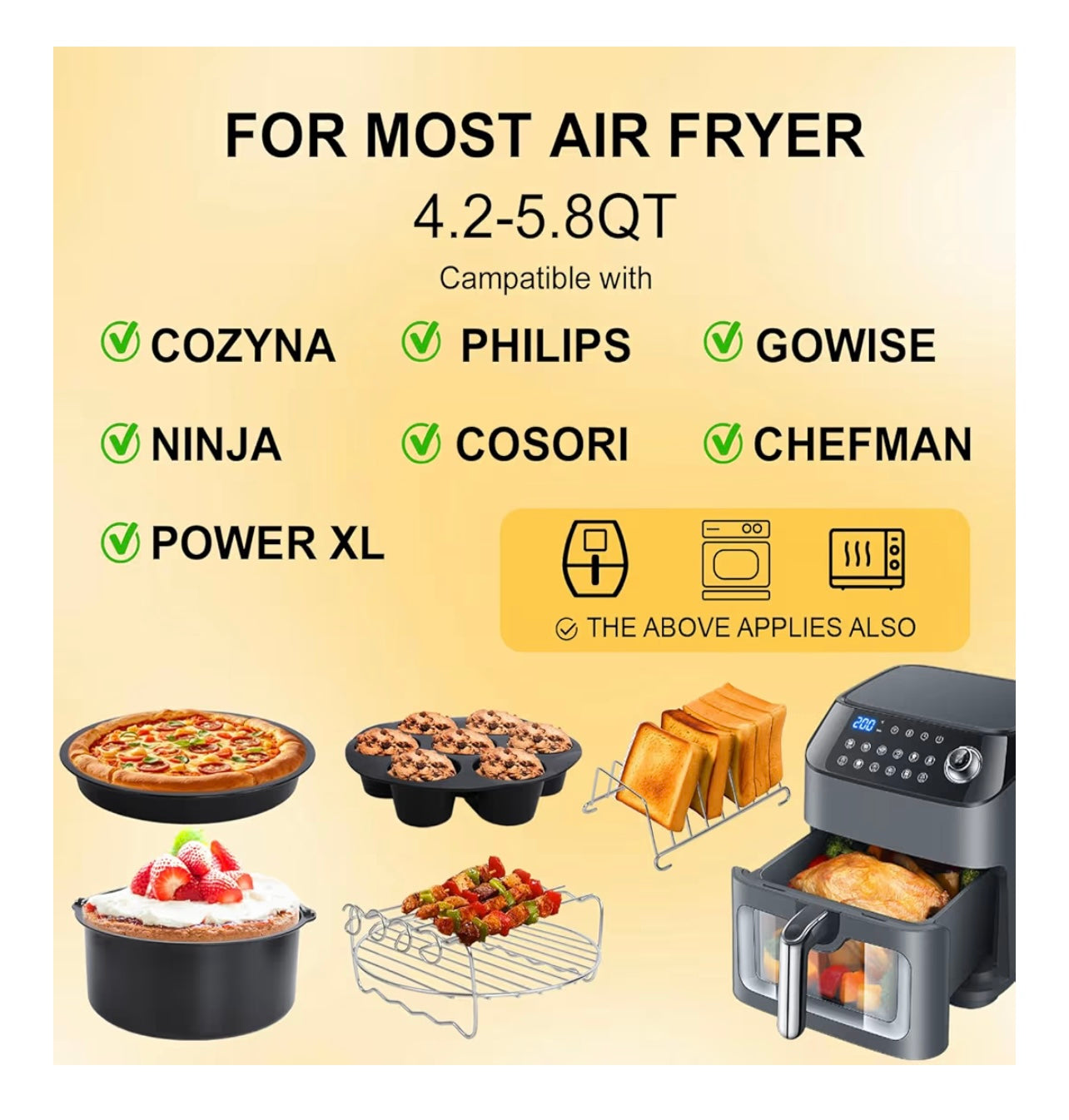 Air Fryer Accessories Kit (12-Piece Universal Set)