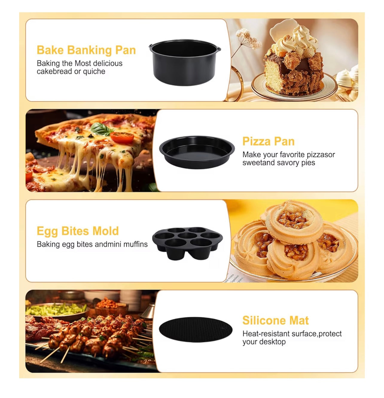 Air Fryer Accessories Kit (12-Piece Universal Set)