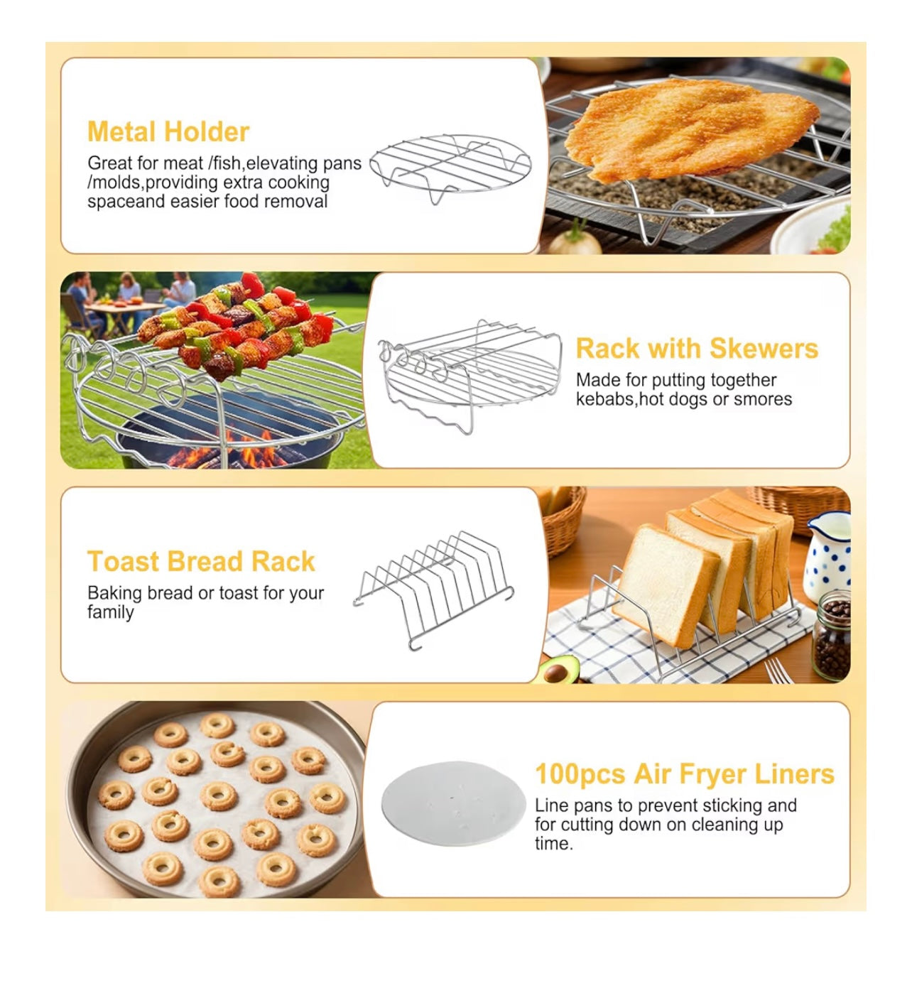 Air Fryer Accessories Kit (12-Piece Universal Set)