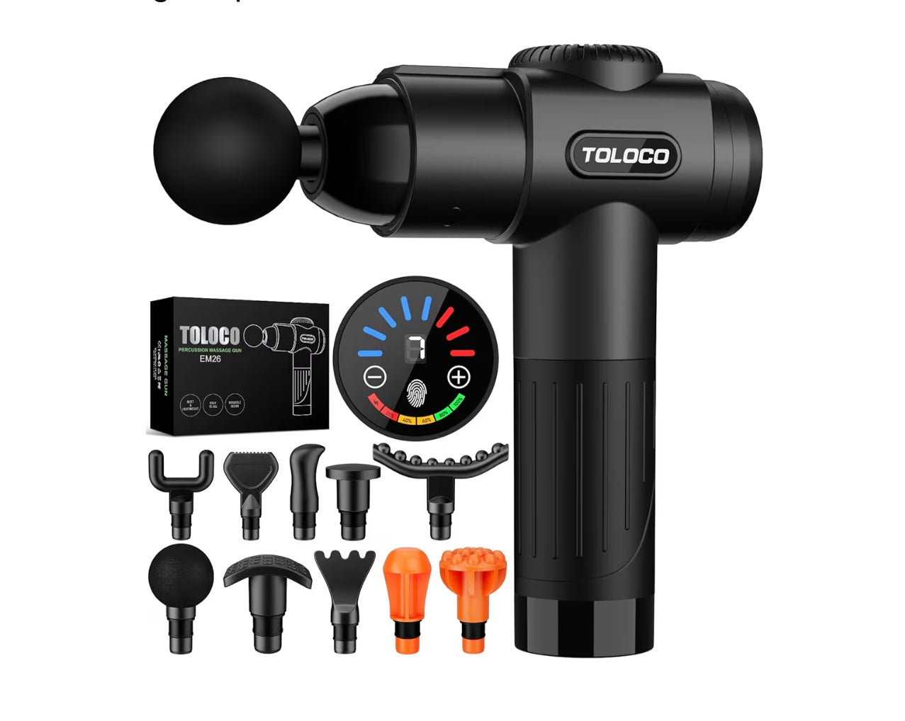 TOLOCO Deep Tissue Massage Gun (10 Heads)