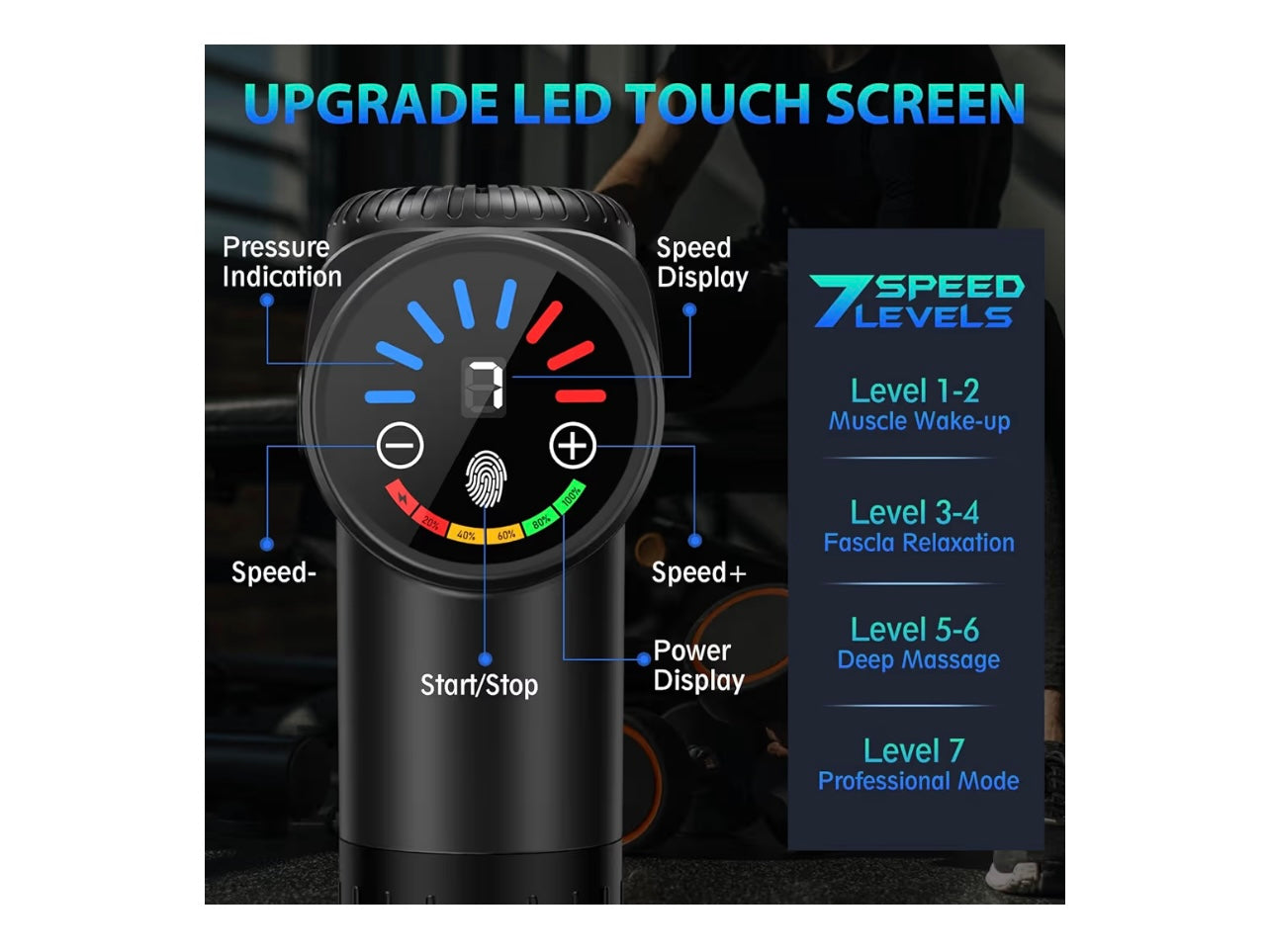 TOLOCO Deep Tissue Massage Gun (10 Heads)