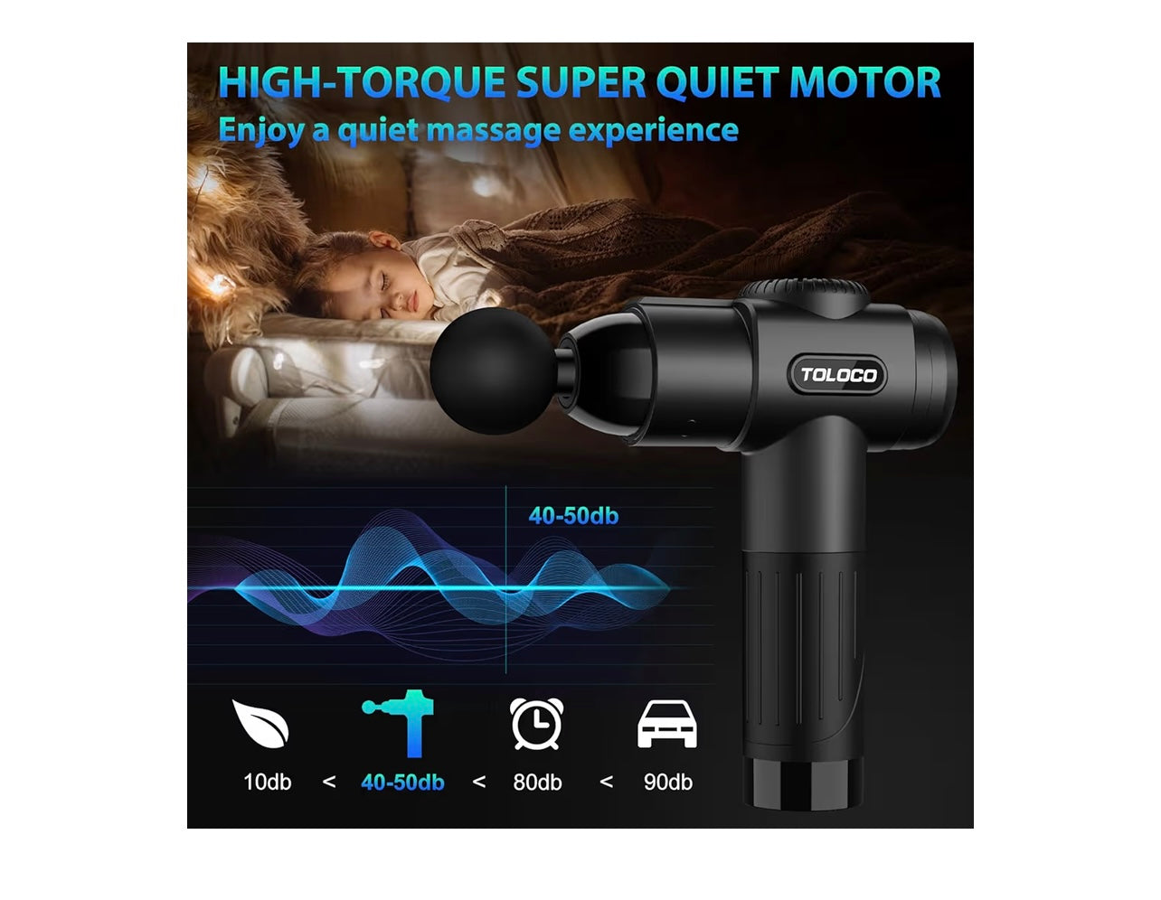 TOLOCO Deep Tissue Massage Gun (10 Heads)