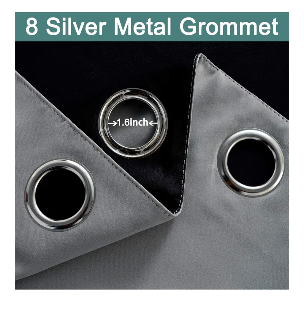 YakamoK 100% Blackout Curtains – 84 Inch (2 Panels)