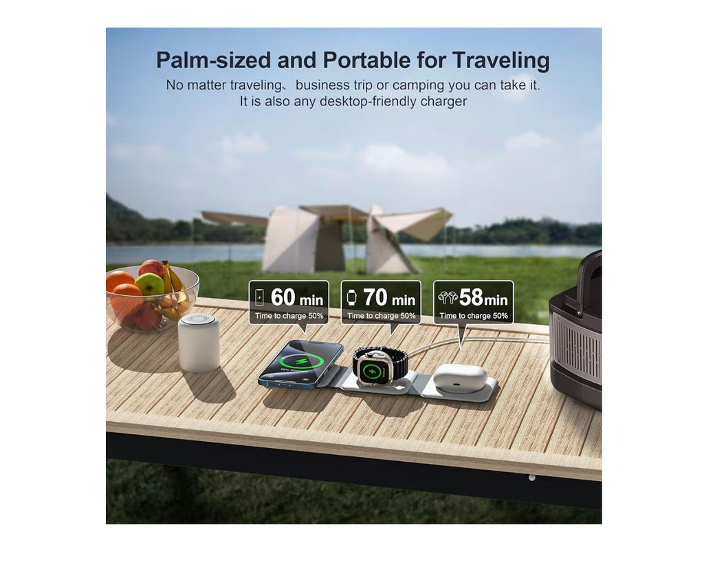 3-in-1 Wireless Charging Station for iPhone, Apple Watch & AirPods