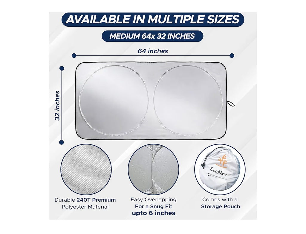 EcoNour Car Windshield Sunshade (Medium)