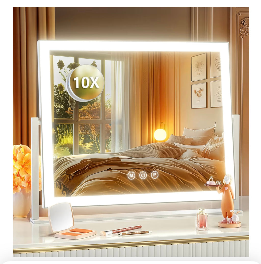Lighted Makeup Vanity Mirror with LED Lights (10X Magnification)