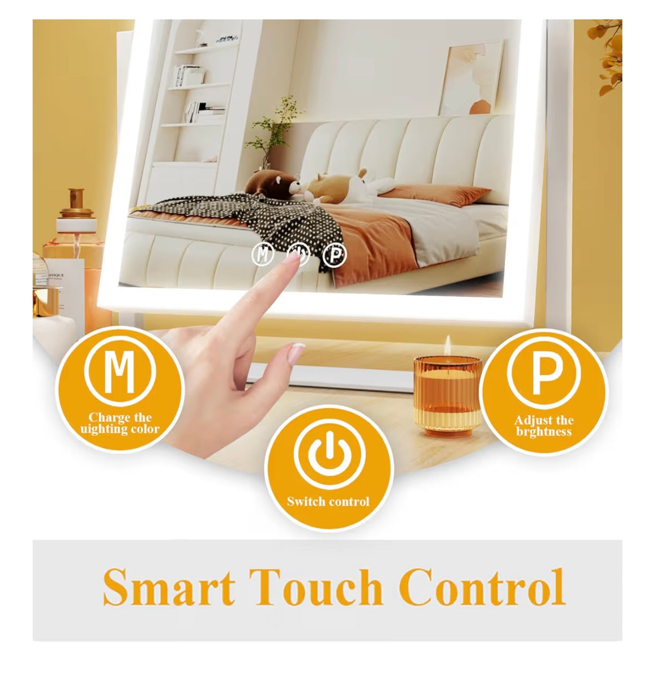 Lighted Makeup Vanity Mirror with LED Lights (10X Magnification)