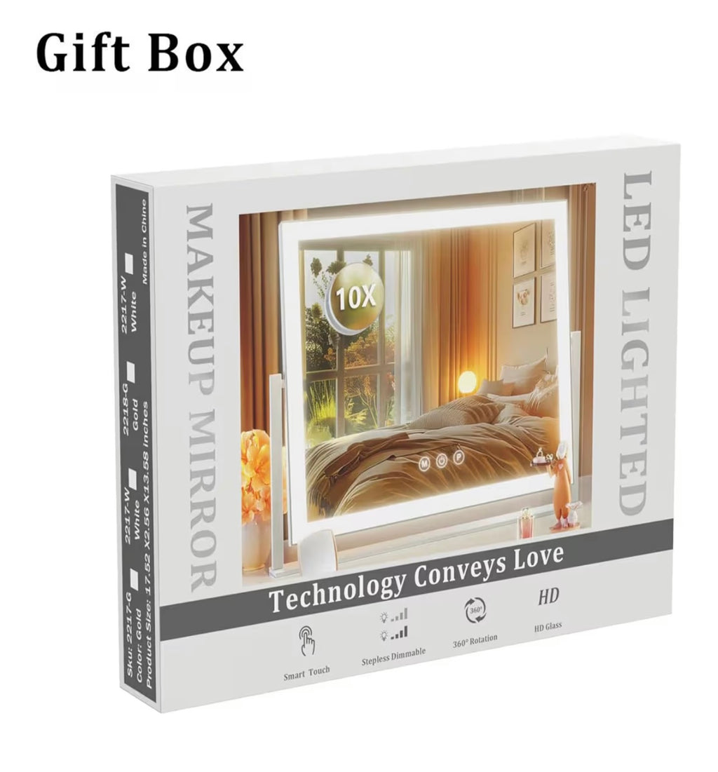 Lighted Makeup Vanity Mirror with LED Lights (10X Magnification)