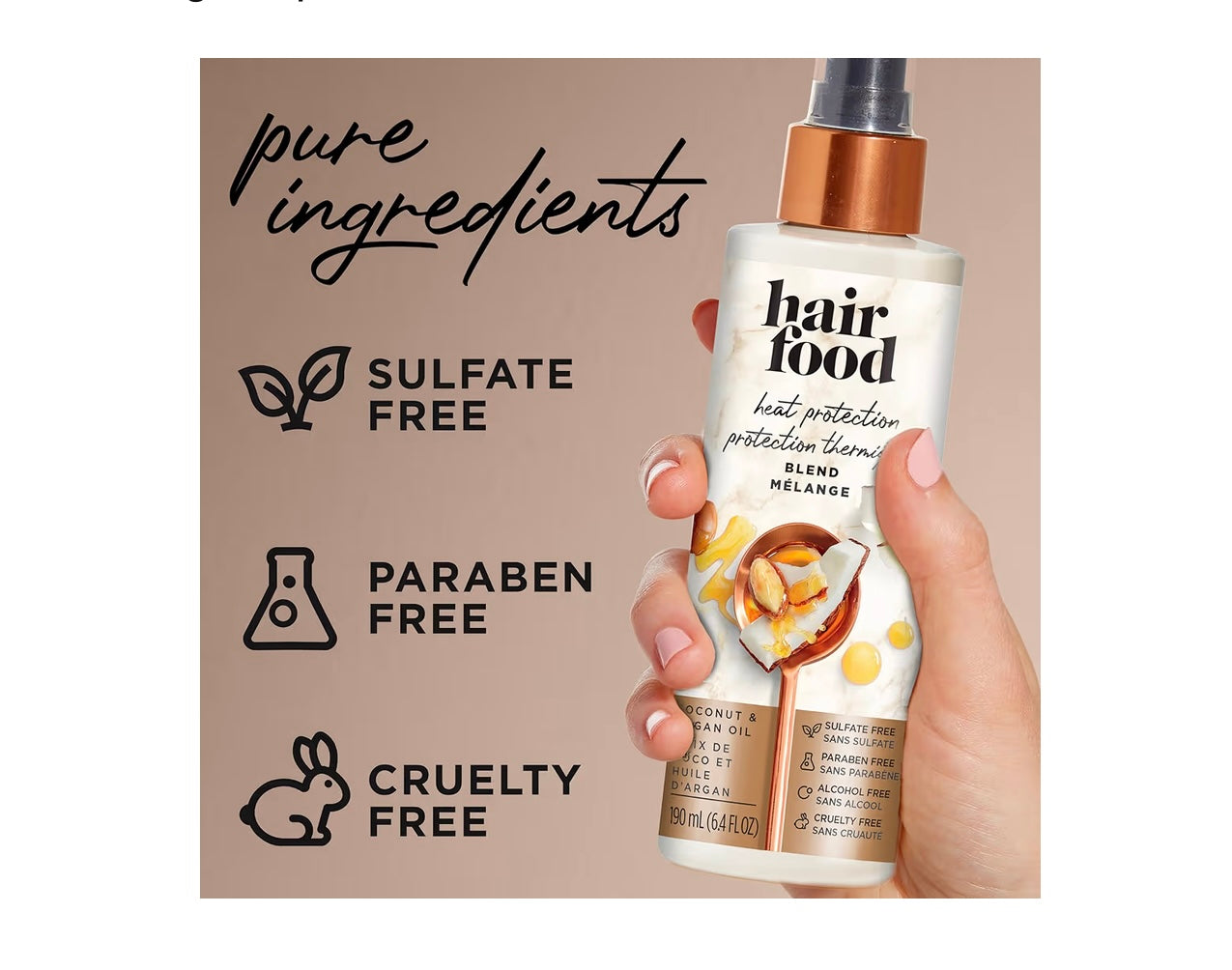 Hair Food Coconut & Argan Oil Heat Protectant Spray (6.4 oz)