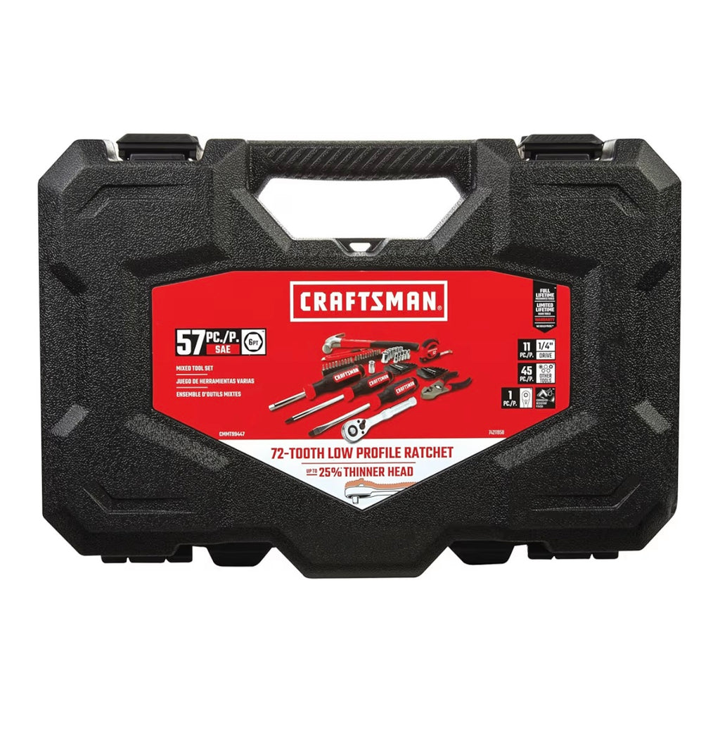 CRAFTSMAN 57-Piece Mechanics Tool Set (Sockets, Ratchet & Hand Tools)