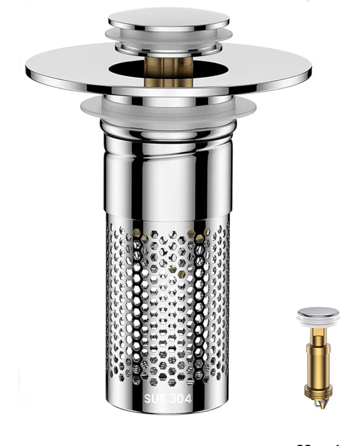 Universal Bathroom Sink Drain Strainer – Stainless Steel Anti-Clog Pop-Up Stopper